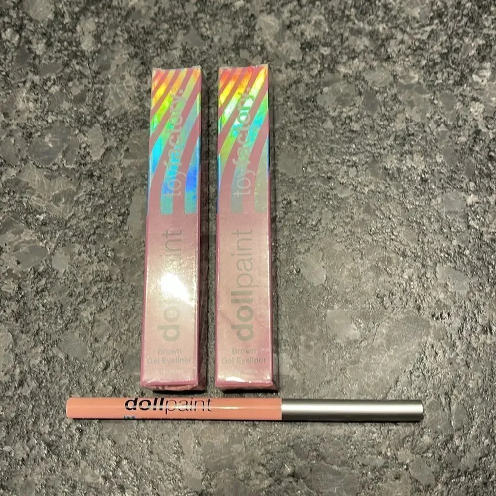 LOT OF 2 Toy Factory Dollpaint Gel Eyeliners in Brown MSRP $36.00